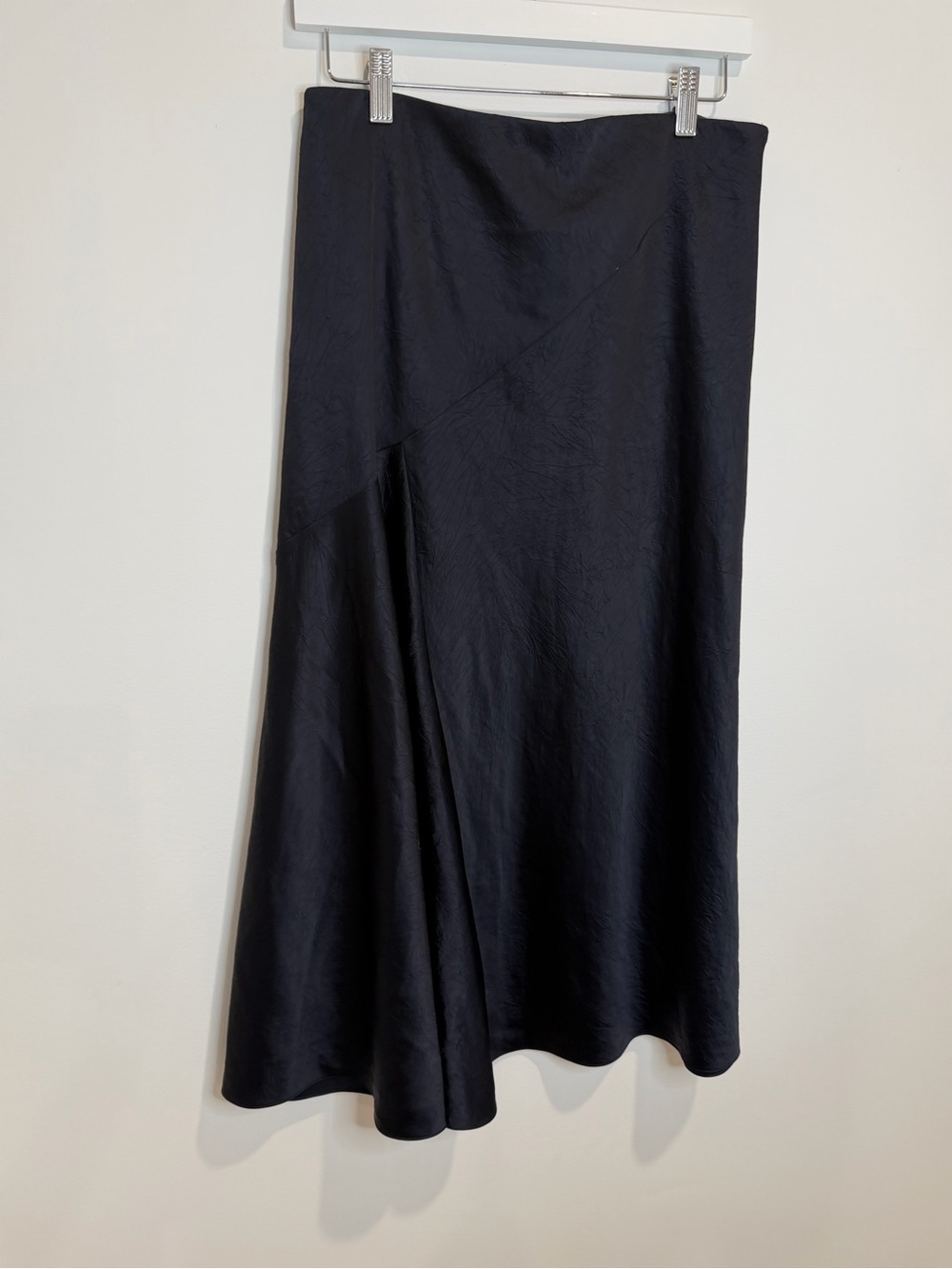 Vince Navy Bias-Cut Midi Skirt